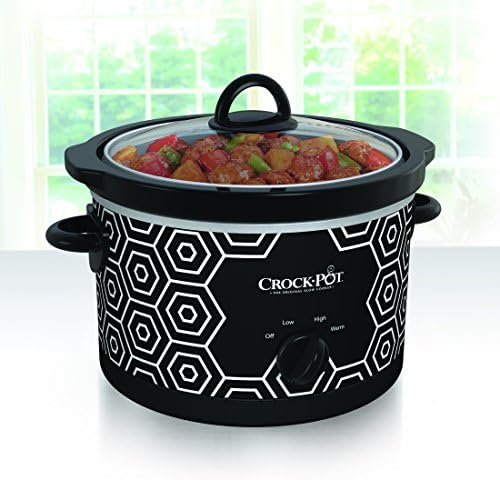 Crock-Pot 4.5 Quart Portable Slow Cooker – Black & White (S257B)