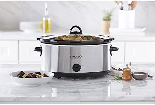 Crock-Pot 7 Quart Oval Manual Slow Cooker – Stainless Steel (S2JWW)