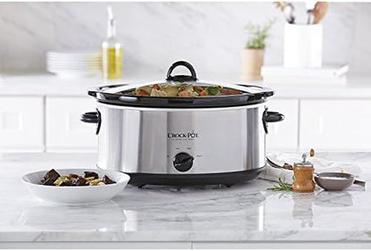 Crock-Pot 7 Quart Oval Manual Slow Cooker – Stainless Steel (S2JWW)