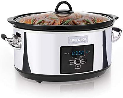 Crock-Pot 7 Quart Programmable Slow Cooker – Polished Platinum (S2LR5)