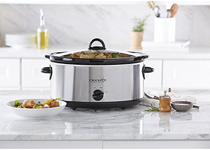 Crock-Pot 7 Quart Oval Manual Slow Cooker – Stainless Steel (S2JWW)
