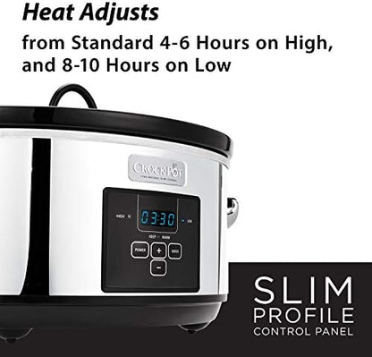 Crock-Pot 7 Quart Programmable Slow Cooker – Polished Platinum (S2LR5)