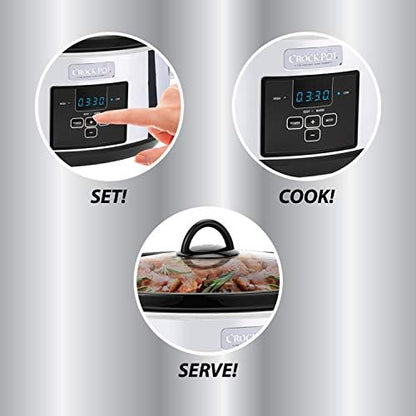 Crock-Pot 7 Quart Programmable Slow Cooker – Polished Platinum (S2LR5)