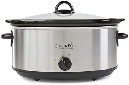Crock-Pot 7 Quart Oval Manual Slow Cooker – Stainless Steel (S2JWW)
