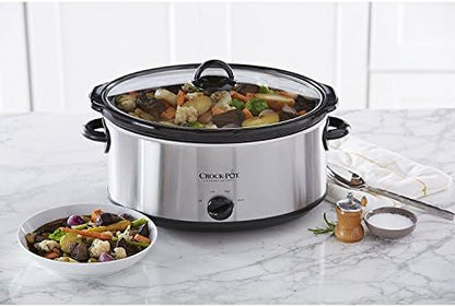 Crock-Pot 7 Quart Oval Manual Slow Cooker – Stainless Steel (S2JWW)