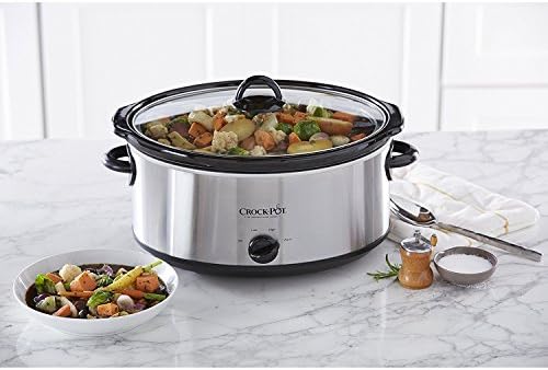 Crock-Pot 7 Quart Oval Manual Slow Cooker – Stainless Steel (S2JWW)