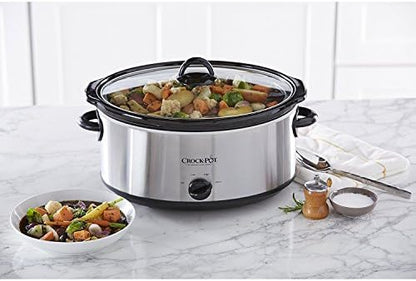 Crock-Pot 7 Quart Oval Manual Slow Cooker – Stainless Steel (S2JWW)