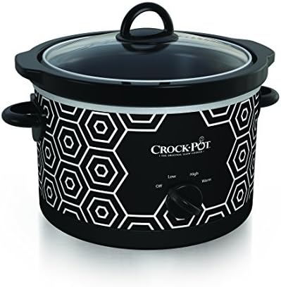 Crock-Pot 4.5 Quart Portable Slow Cooker – Black & White (S257B)
