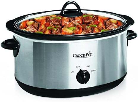 Crock-Pot 7 Quart Oval Manual Slow Cooker – Stainless Steel (S2JWW)