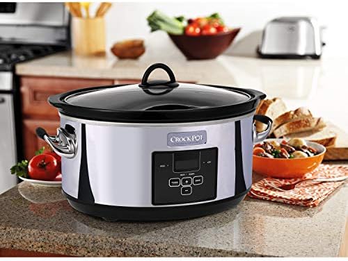Crock-Pot 7 Quart Programmable Slow Cooker – Polished Platinum (S2LR5)