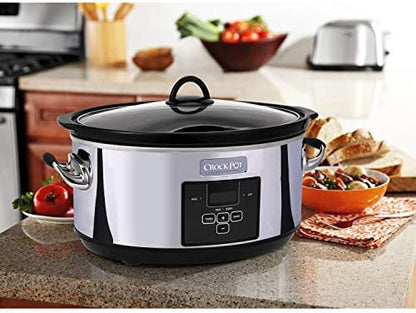 Crock-Pot 7 Quart Programmable Slow Cooker – Polished Platinum (S2LR5)