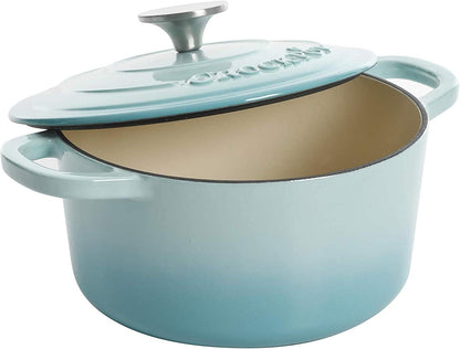 Crock-Pot 3 Quart Enameled Cast Iron Dutch Oven – Aqua (S282V)