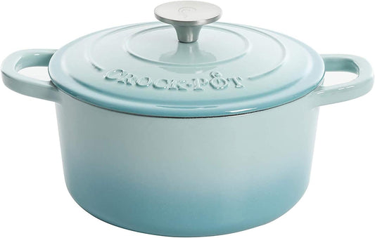 Crock-Pot 3 Quart Enameled Cast Iron Dutch Oven – Aqua (S282V)