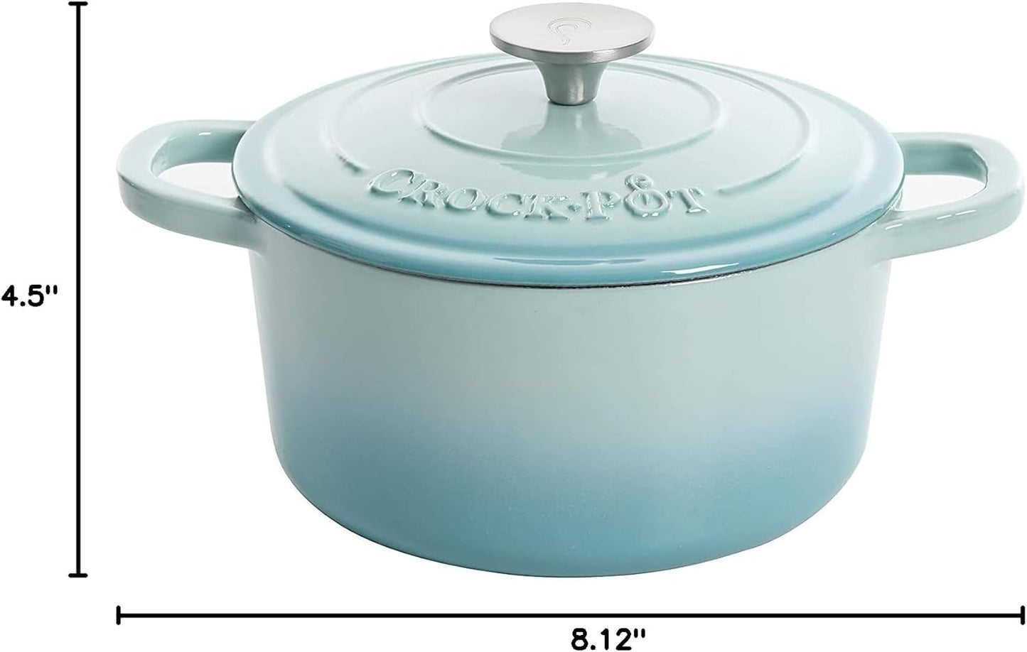 Crock-Pot 3 Quart Enameled Cast Iron Dutch Oven – Aqua (S282V)