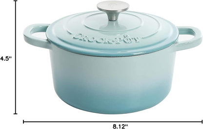 Crock-Pot 3 Quart Enameled Cast Iron Dutch Oven – Aqua (S282V)