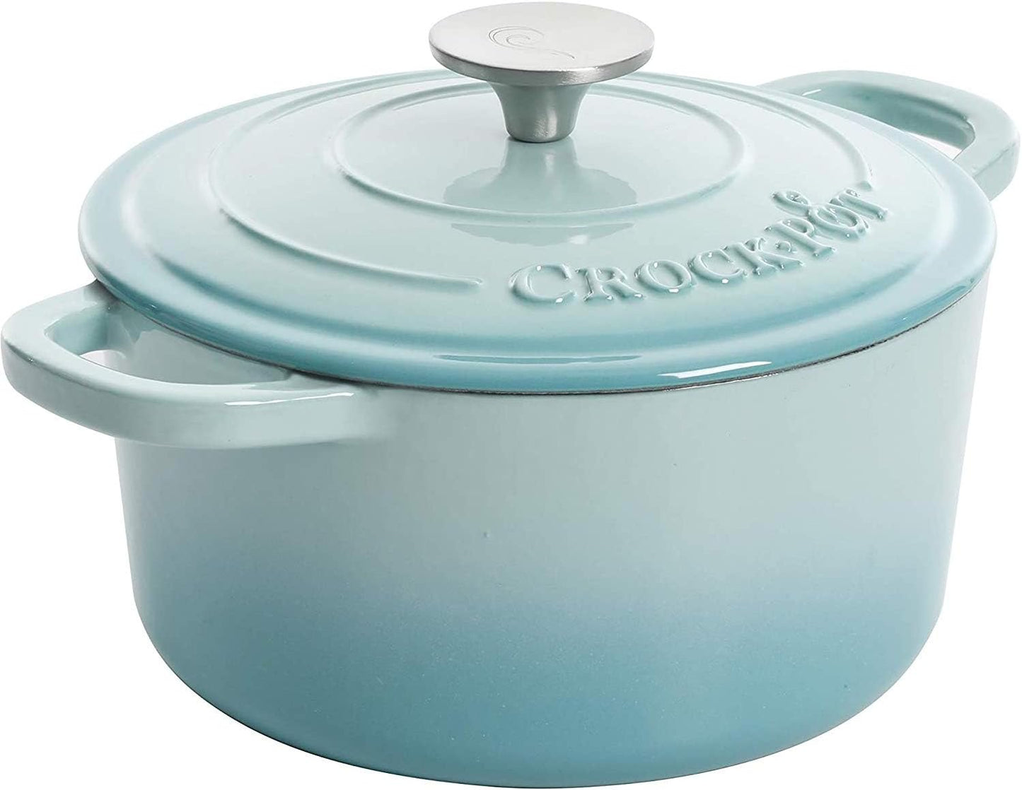 Crock-Pot 3 Quart Enameled Cast Iron Dutch Oven – Aqua (S282V)